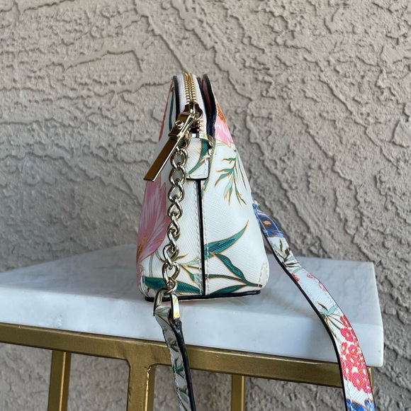 KATE SPADE White Pink & Blue Floral Bloom Blossom Hilli Dome Crossbody Bag - Picture 9 of 12